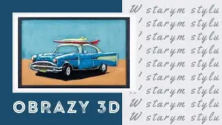Obrazy 3D | Auto z deską surfingową