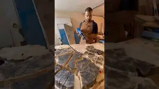 Turning this Silver Maple cookie 🍪 into a Volcano table 🌋  #woodworking #diy #viral #trending #art