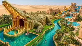 The Ultimate Desert Survival Build: Giant Crocodile Fortress and Water Park