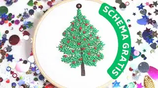Ricamo un albero di Natale 🎄 schema da ricamo gratis