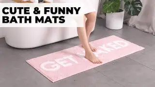 Pink Get Naked Bath Mat Runner - Cute Bath Rug Funny Bathroom Accessories - Gifts Under $40 dollars