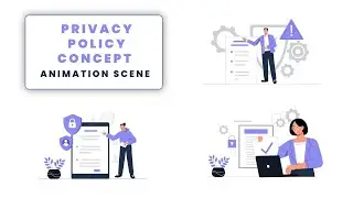 Privacy Policy Concept 2d Flat Animation Scene