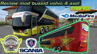 REVIEW  MOD BUSSID||VOLVO SDD 4 AXLE DOUBLE DECKER BY WSP!!!!