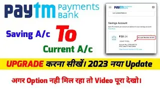 Paytm Saving Account Upgrade To Current Account | Paytm Current Account Option Not Showing