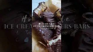Homemade Ice Cream Snickers Bars - vegan, gluten-free, and tastes phenomenal! #shortsfeed #snickers