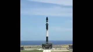 A Rocket Lab Electron turning from black to white during fueling