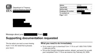How to understand your CP181 Notice (Your tax return is missing IRS Form 1118)