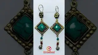 Tribal Handmade Stone Earrings | Vintage Jewelry
