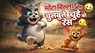 मोटा बिल्ला और चुलबुले चूहे की रेस | Funny Cat vs Mouse Comedy Race 🐱🐭