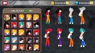Stickman Warriors Unlock All Characters Goku, Vegeta, Vegito, Gogeta, Jiren, Whis || My games Studio