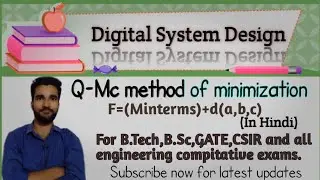 Quine-McCluskey Method|Q-MC Method|Minimization of Boolean Function