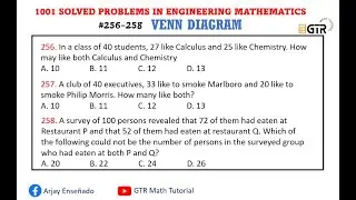 Venn Diagram | 1001 SOLVED PROBLEMS IN ENGINEERING MATHEMATICS  | Day 6 #256-258
