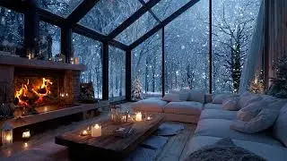 🎹 Peaceful Winter Piano ❄️ Warm Fireplace & Snow Ambience for Study, Relax & Heal