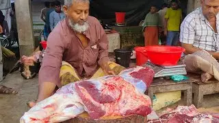 Exclusive beef Cutting Expert Butcher, beef Cutting Skills, Great Cutting Skillful Butcher in Market