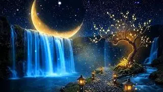 Celestial Waterfalls Under the Moon | Relaxing Music for Stress Relief, Healing & Restful Sleep 🌙