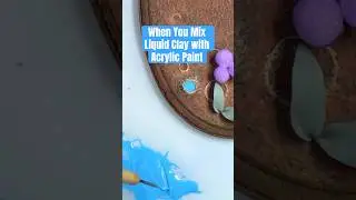 Can you mix Liquid Polymer clay with Acrylic Paint?  - #shorts
