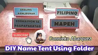How to make an Easy Name Tent or Desktop Name Plate or DIY Folder Stand With Label?