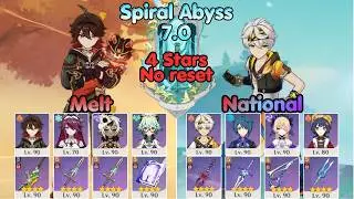 New abyss 4 stars only⭐(Continuous) | Spiral Abyss 7.0
