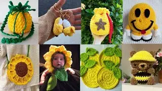 Crochet yellow 🟡 ideas free patterns| Beautiful crochet yellow gifts| Beginner friendly