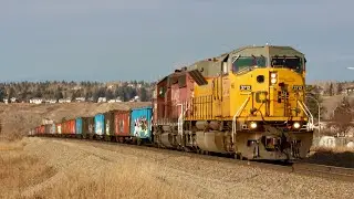 VERY RARE!!!! Former UP SD9043MAC Leading!!!! CP 3712 and CP 5936 lead CP WLA-14 east at Brickburn