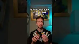 Painting with only gold oil paints #art #painting #artchallenge