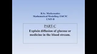 Diffusion of glucose or medicine  in blood stream # Mathematical modelling # JN KAPUR # in Tamil