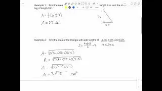 Formulas for the area of a triangle