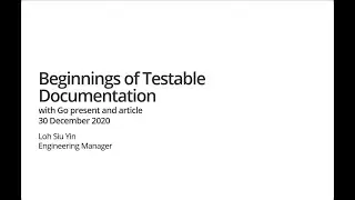 Beginnings of Testable Documentation with Go present and article