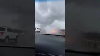 Lightning Strike on a Car ⚡️ Terrifying Spectacle on the Highway! #omg #shorts #viral