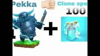 1 pekka with 100 clone spell attack on th10