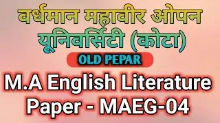 #M.A - English literature || MAEG- 04 || VMOU Kota ||