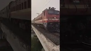 Attitude Of WAP4#train#railway#fast#red#attitude#shorts#viral#video#bridge#river#travel#views#assam