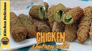 Cheesy Chicken Chutney Roll | चिकन चटनी कबाब || Chicken Roll Recipe || Kitchen Delicious