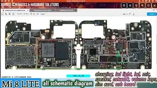 Mi 8 LITE all schematic diagram charging lcd light lcd mic speaker network volume keys sim card usb
