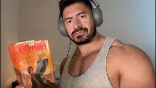 ASMR relaxing book reading (soft whispering, page turning)
