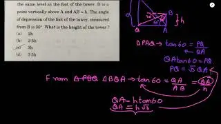 Q25 A tower subtends an angle | height and distances | Trigonometry #ndatricks #cds #nda