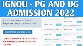 Pg admission in IGNOU 2022-23 Session || Pg and Ug admission 2023 || Indira gandhi open university