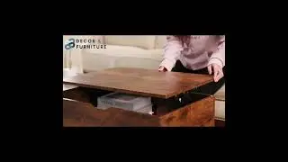 Vintage Lift Top Coffee Table with Hidden Storage, Adjustable Shelf, Durable Wood Construction
