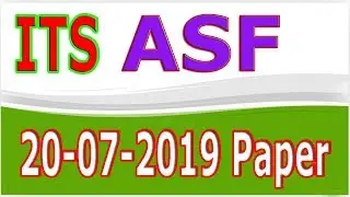 ASF : ASI Complete Paper | ITS ASF |  20 July 2019 | ITS Answer key
