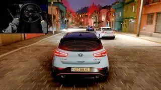 Hyundai i30N Street Race - Forza Horizon 5 | Wheel Gameplay