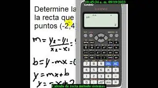 Obtener la ecuación de una función lineal a partir de dos puntos con calculadora