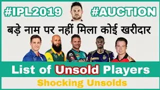 Unsold Players of IPL 2019 Auction