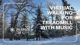 Virtual Walking for Treadmill With Music / Winter Wonderland Walk