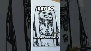 Day 40 Painting EVERY Naruto Character - Pain (Human Path)🤯 #shorts #art #naruto