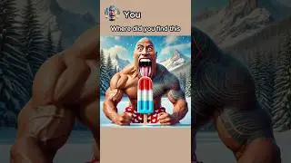 Special Popsicle Moment with Dwayne Johnson 🌟 #therock #aiart #funny