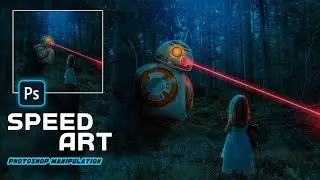 Photoshop Manipulation- A little girl with amazing robot