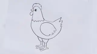 how to draw hen drawing easy step by step@DrawingTalent