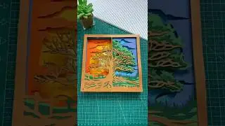 Make a 3D tree Shadow Box! check the comment for 100% OFF 13.000+ Free SVG!#craft #diy #crafter