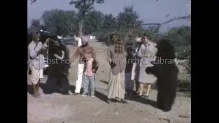 Archive footage of Dancing Sloth Bear Performance in India in the 1950s