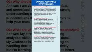 Quality Assurance Interview Questions and Answers
